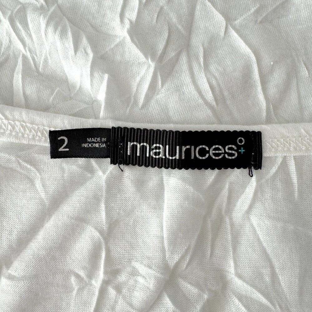 Maurices Plus Size 2X WHITE Stretchy Crinkle Lace Cami - Picture 7 of 11